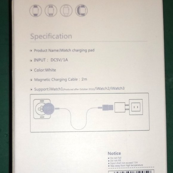 BRAND NEW GENERIC APPLE WATCH 2m WHITE MAGNETIC CHARGING CABLE - Picture 2 of 2